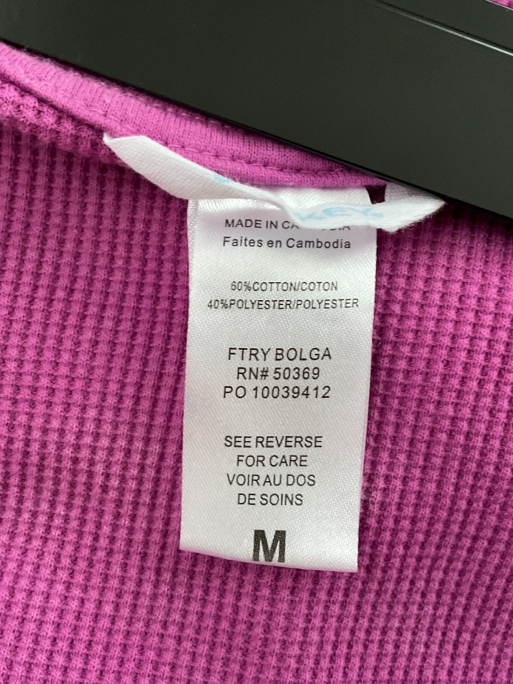 Jockey Waffle Knit Pullover Hoodie Sz M Purple Athleisure Thermal Relaxed Cozy - Picture 10 of 11